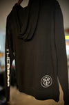 DROP Hoodie Pullover Black w white Drop Army and Sleeve and BR Merkaba