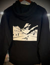 DROP Hoodie Pullover Black w white PUSH Main St B Flag F