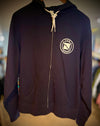 DROP Hoodie Zip Navy w white Circle Shield F&B