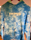 DROP YOUTH Hoodie Blue Tie Dye w White Thrasher Font F