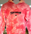 DROP YOUTH Hoodie Pink Tie Dye w Black Thrasher Font F